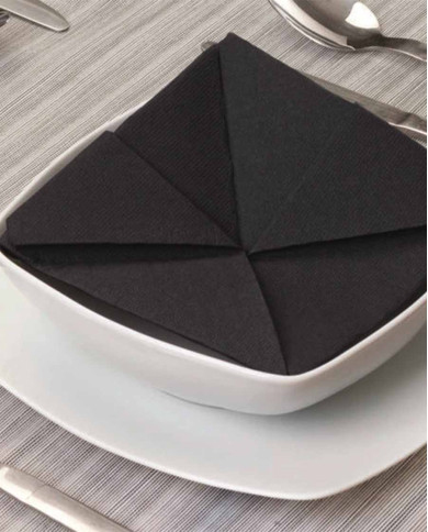 Tovaglioli 33x33 cm 2v touch nero 50 pezzi Tovaglioli 33x33 cm 2v touch nero 50 pezzi