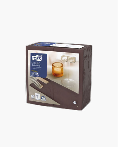 Tork Premium LinStyle Tovagliolo portaposate cacao - 50pz Tork Premium LinStyle Tovagliolo portaposate cacao - 50pz