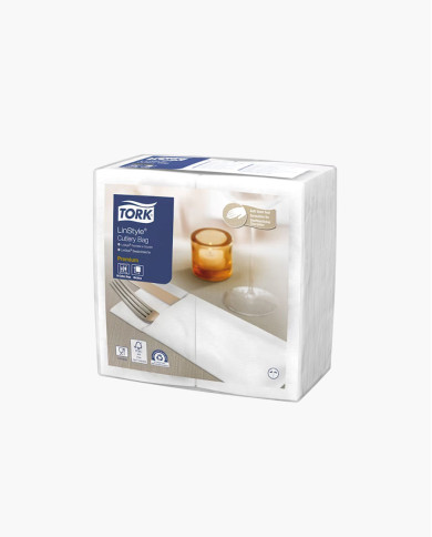 Tork Premium LinStyle Tovagliolo portaposate bianco - 50pz Tork Premium LinStyle Tovagliolo portaposate bianco - 50pz
