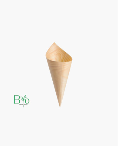 Cono monouso in legno biodegradabile 22.5 cm - 50pz Cono monouso in legno biodegradabile 22.5 cm - 50pz