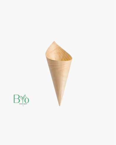 Cono monouso in legno biodegradabile 16.5 cm - 50pz Cono monouso in legno biodegradabile 16.5 cm - 50pz
