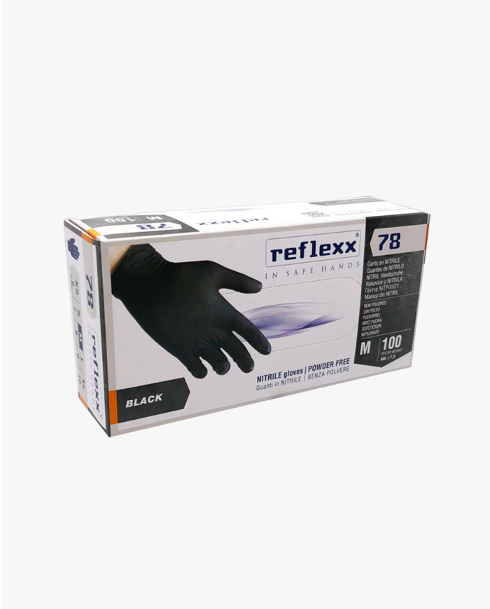 Guanti In Nitrile Neri Senza Polvere Reflexx 78 Guanti In Nitrile Neri Senza Polvere Reflexx 78
